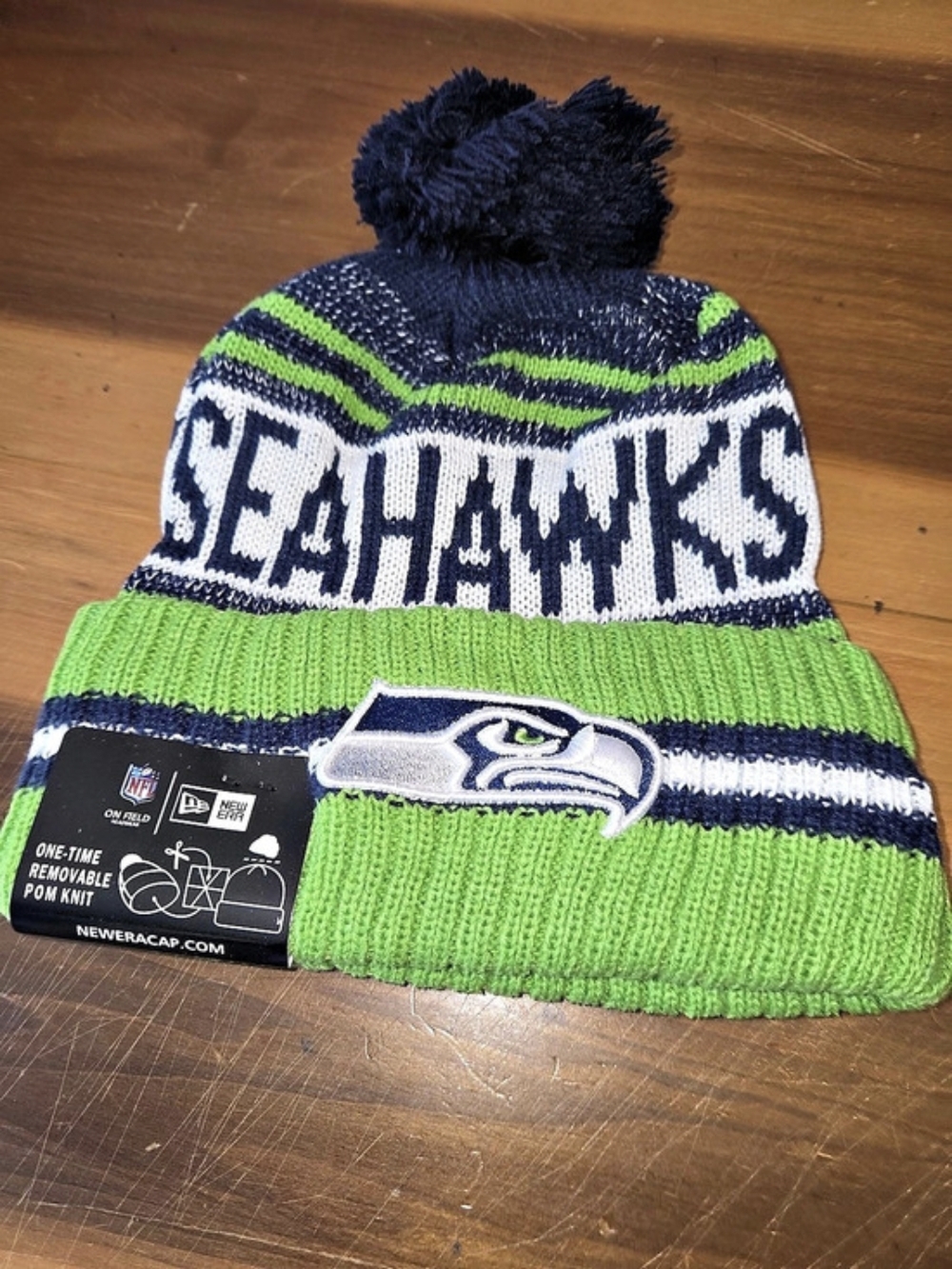 New Era Seattle Seahawks NFL On-Field Sideline Sport Knit Beanie with Removable